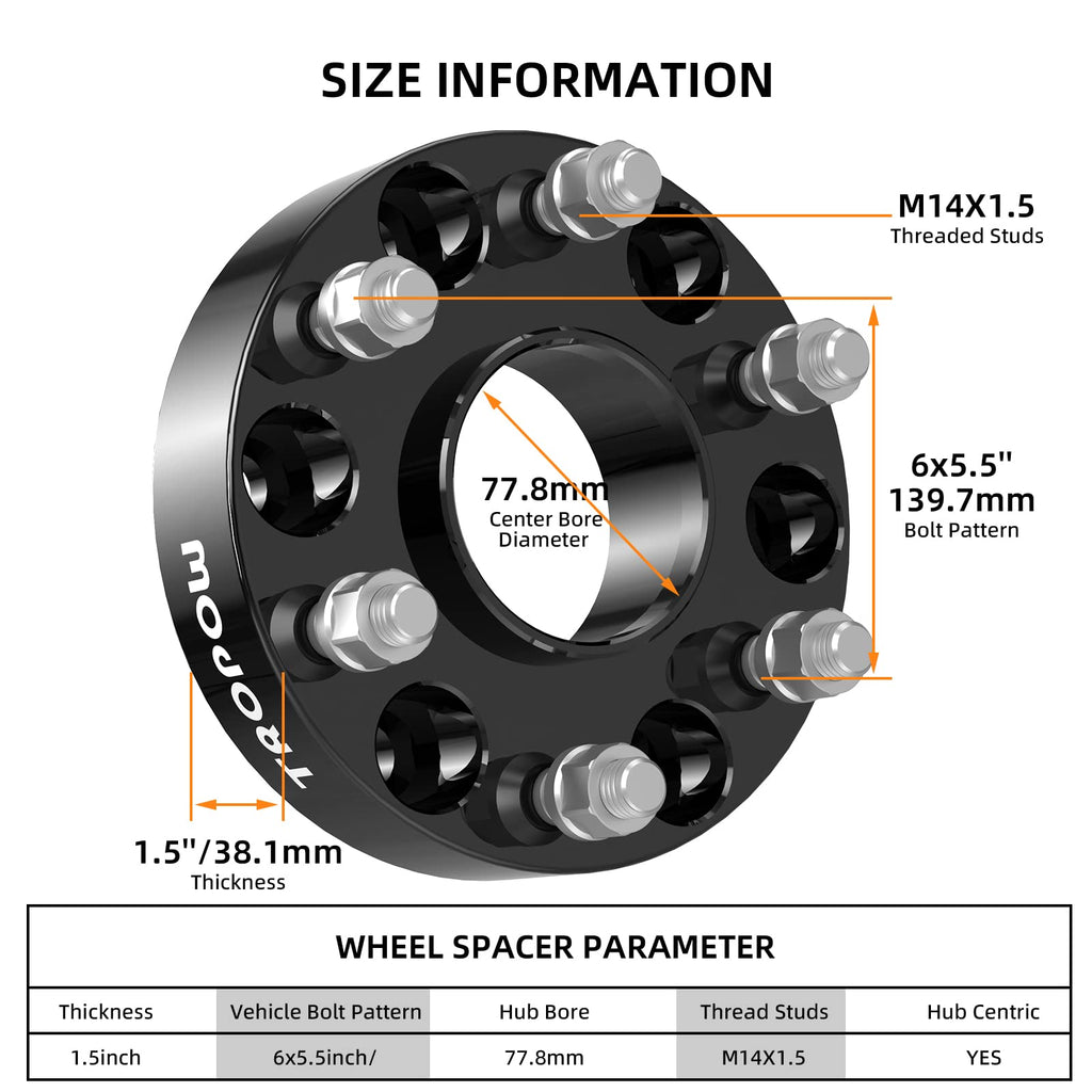 Garvee 6x5.5 Wheel Spacers with 19-20 Ram 1500, 1.5 Inch Hub Centric