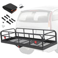Garvee 60"x24"x14" 500 lbs Heavy Duty Foldable Trailer Hitch Cargo Carrier, Steel for SUV, Pickup, Camping & Traveling, Black