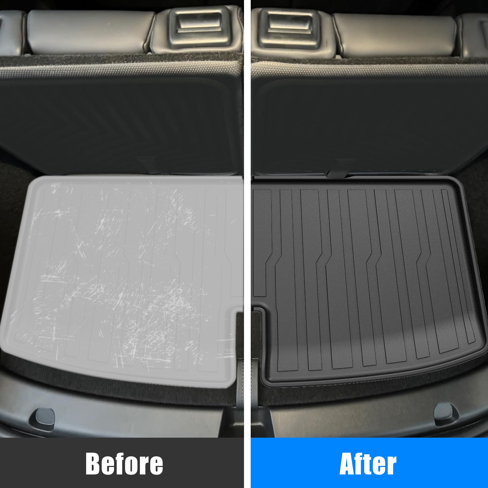 Garvee Cargo Mat for Model Y 2020-2024 All-Weather Rear Cargo Protector TPE Durable Easy Clean, Black