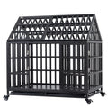 Garvee 43.3" Dog Cage Heavy-Duty Pet Crate With Roof And Front Door For Indoor Outdoor Use 43.3 Inches Black