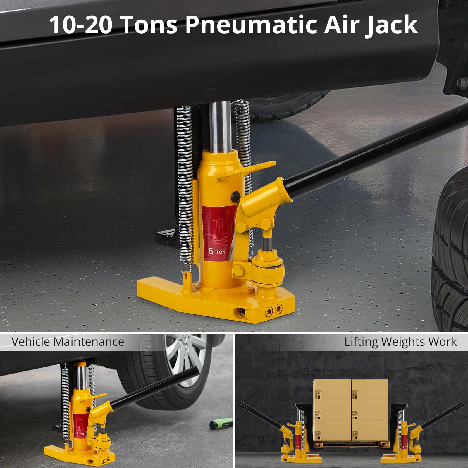 Garvee Toe Jack Lift Hydraulic Machine Floor Jack 2.5T on Toe Jack Lift 5T on Top Lift Jack Manual Hand Pump Heavy Duty Truck Travel Trailer Repair