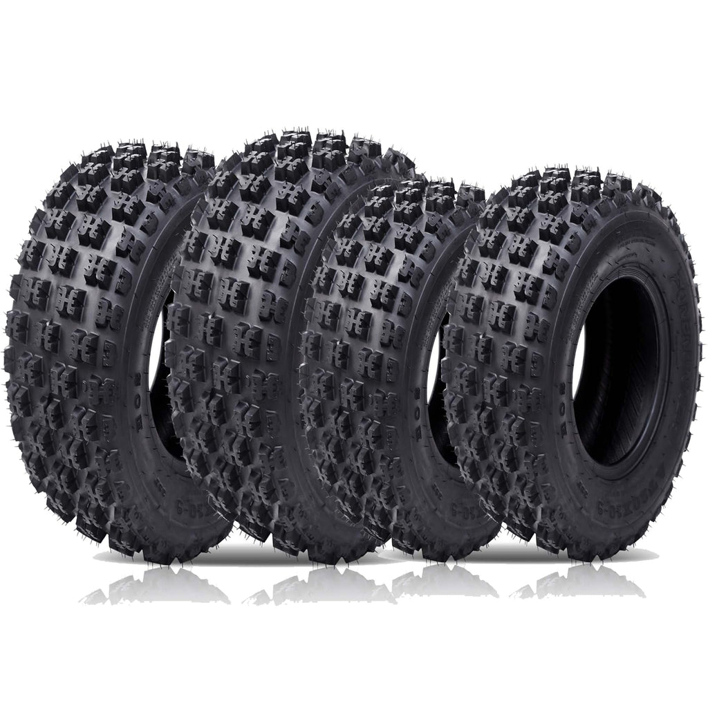 Garvee Set of 4 ATV UTV Tires Front 21x7-10 & Rear 20x10-9 6PR TL Black Durable Off-Road