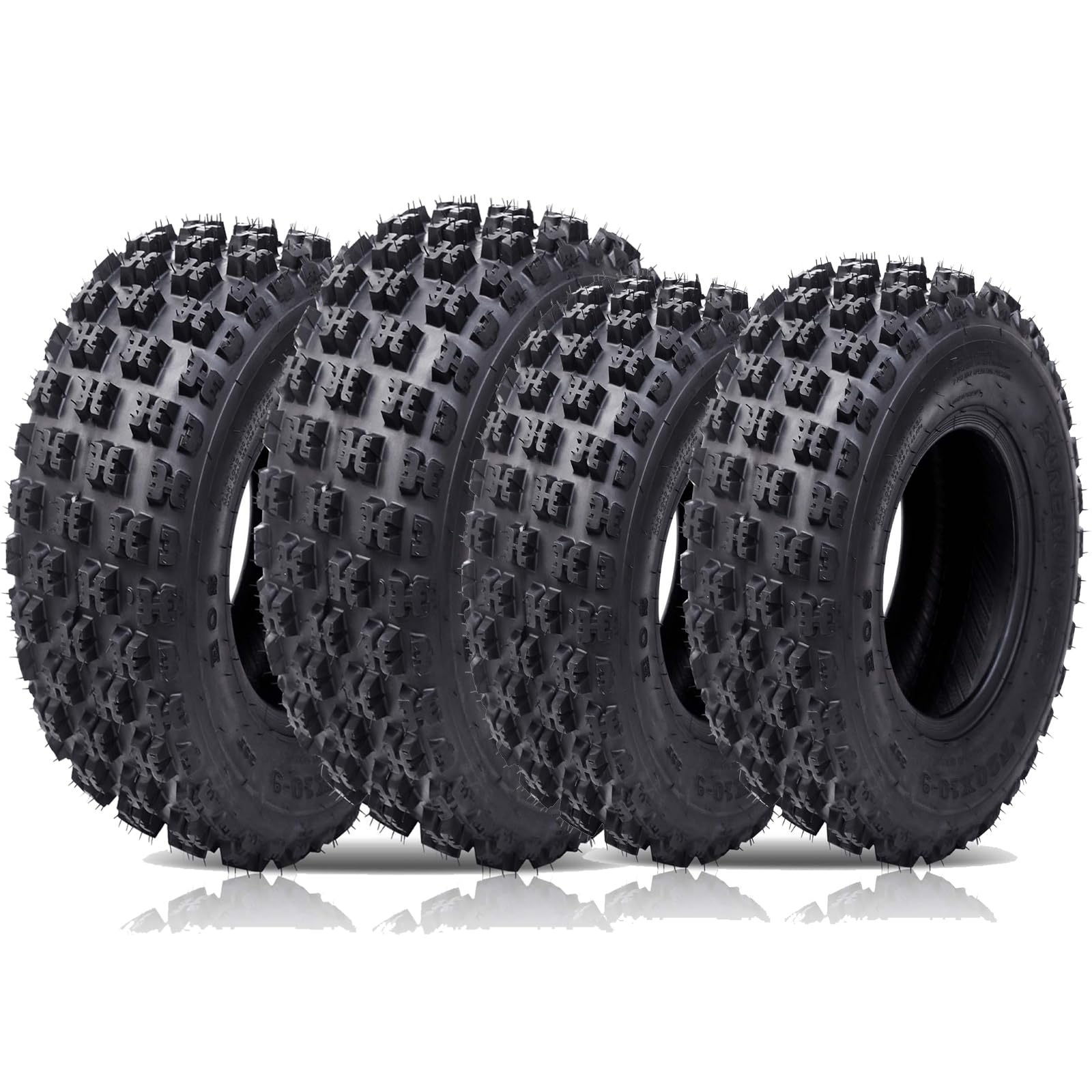 Garvee Set of 4 ATV UTV Tires Front 21x7-10 & Rear 20x10-9 6PR TL Black Durable Off-Road