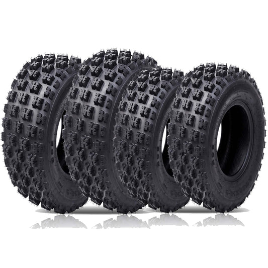 Garvee Set of 4 ATV UTV Tires Front 21x7-10 & Rear 20x10-9 6PR TL Black Durable Off-Road