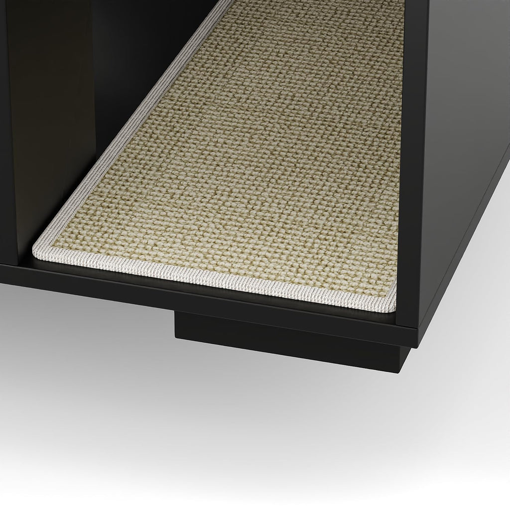 Garvee Cat Litter Enclosure Cabinet for Robot 3/4 XL with Built-in Power Outlet Mat Dog-Proof Shelf Black