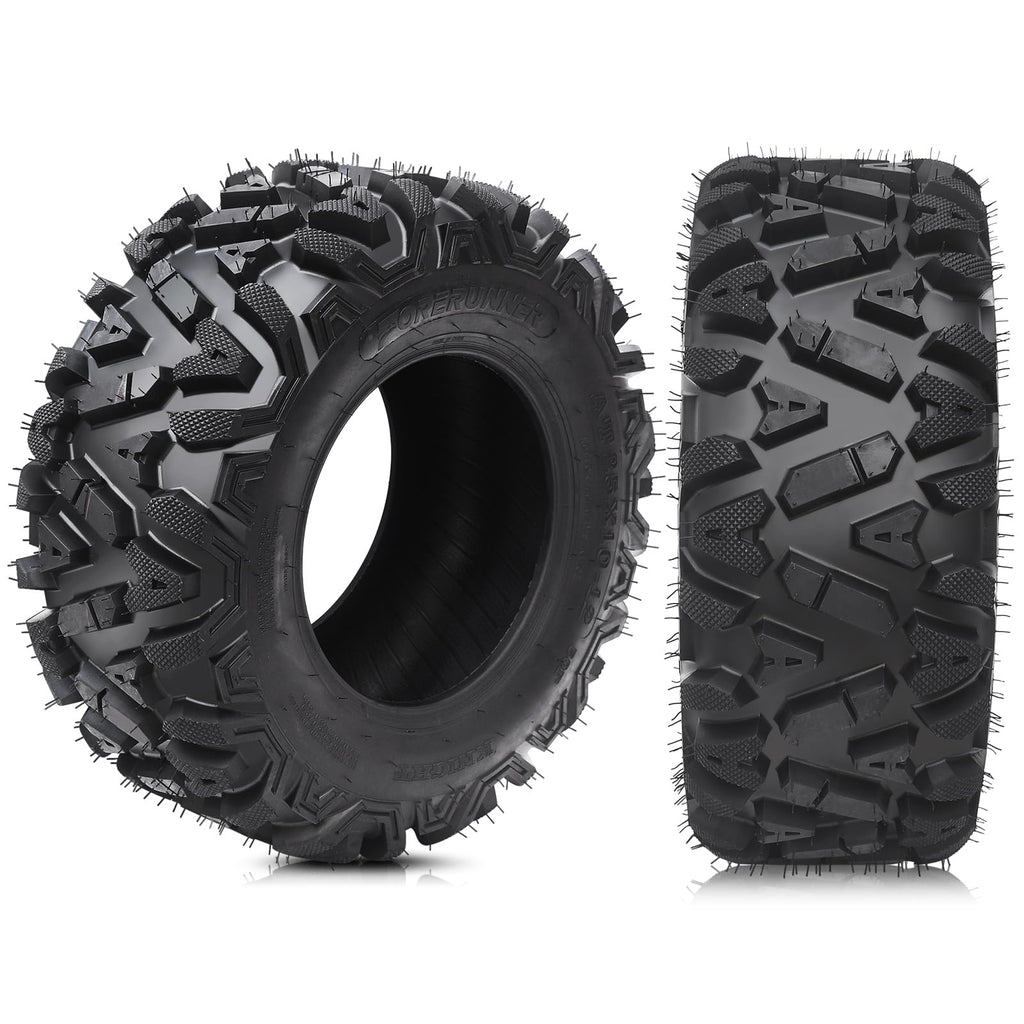 Garvee Set of 2 ATV Trail Tires 6PR Knobby Sport Tires, Tubeless - AT25x10-12-6PR TL APOLLO