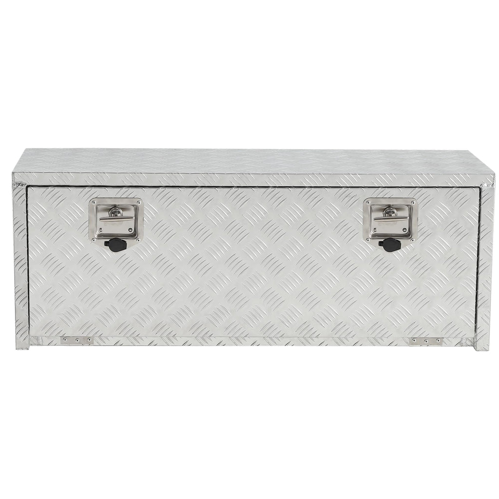 Garvee 36 Inch Heavy Duty Aluminum Tool Underbody Box, Waterproof Truck Storage Organizer Chest for Pick Up Truck Bed, 36" X 14" X 16", Silver