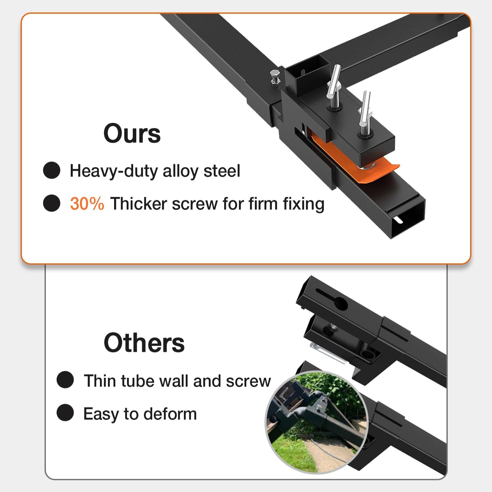 Garvee 60" 4000Lbs Clamp on Pallet Forks, Heavy Duty Bucket Forks with Adjustable Stabilizer Bar (17.7"-34.6") for Tractor Bucket, Skid Steer, Black -with Stabilizer Bar