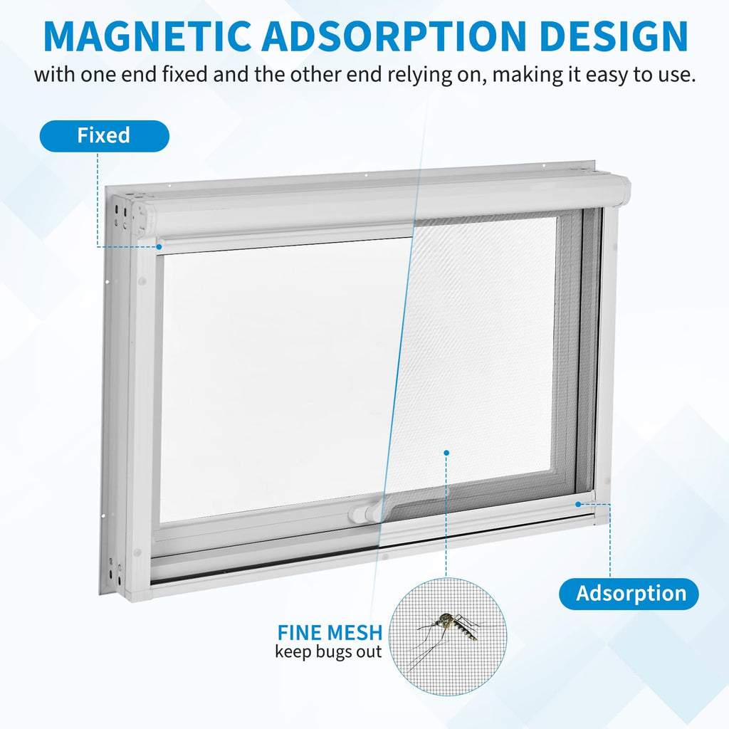 Garvee 36"x36"x3.4" House Window - 4-Gear Adjustable Sliding Window with 5mm Reinforced Glass and Magnetic Mesh for Home Use