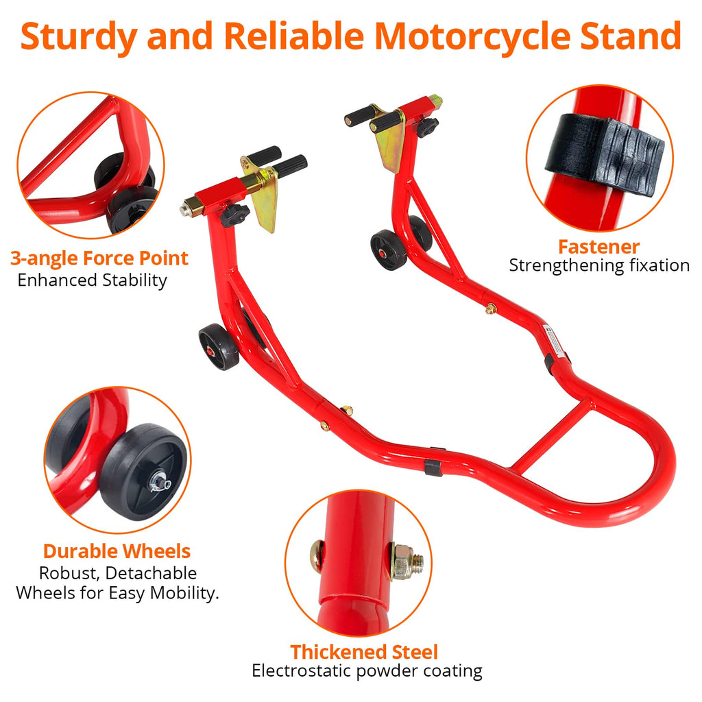 Garvee Motorcycle Stand Lift - 900lbs Front & Rear Combo Universal Motorcycle Stands | Compatible With Most Yamaha Honda Kawasaki Suzuki BMW Motorcycles