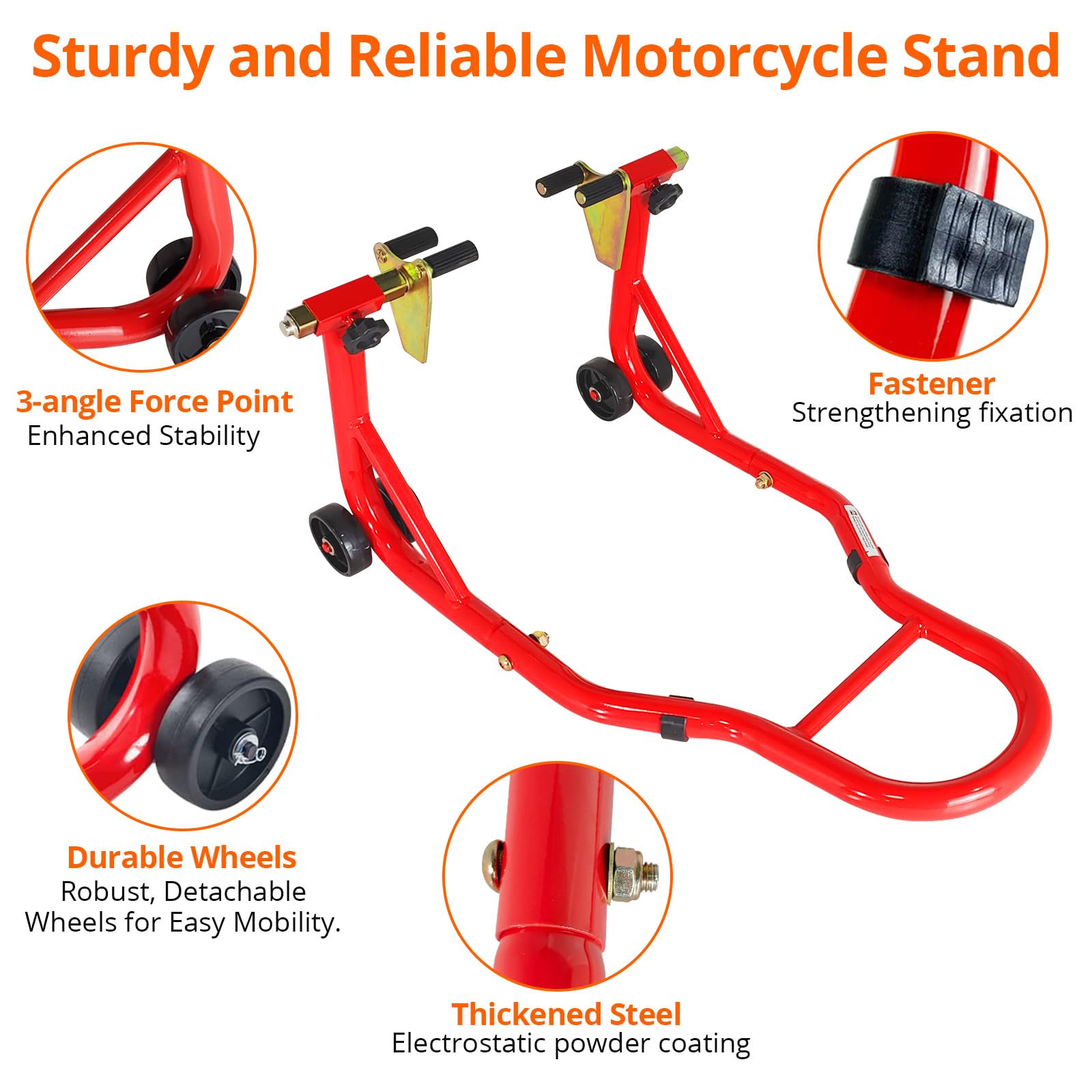 Garvee Motorcycle Stand Lift - 900lbs Front & Rear Combo Universal Motorcycle Stands | Compatible With Most Yamaha Honda Kawasaki Suzuki BMW Motorcycles