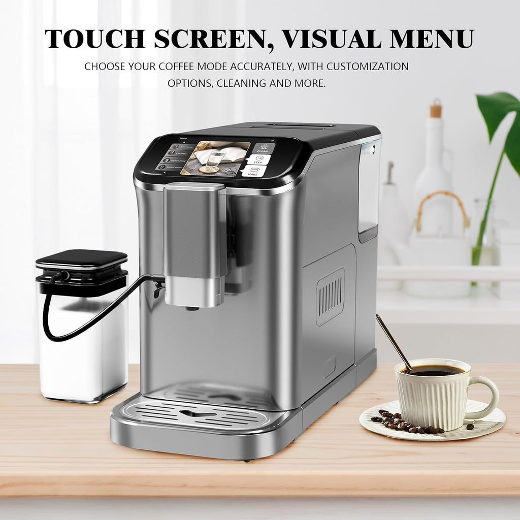 Garvee Fully Automatic Espresso Machine 20 Bar, 1350W Espresso and Cappuccino Machine with Automatic Milk Frother, Gift for Coffee Lover
