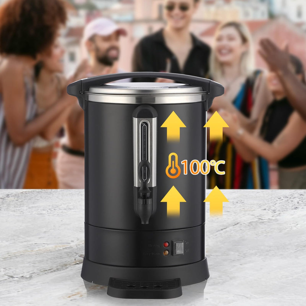 Garvee 12L(80Cup) Coffee Pot, Hot Water Dispenser with Percolator, Stainless Steer Hot Beverage Thermos