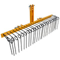 Garvee 60 Inch Pine Straw Rake - 26pcs 8mm Coil Spring Tines Durable Powder Coated Steel Tow Behind Landscape Rake with 3 Point Hitch Receiver Attachment Fit to Cat0 Cat 1 Tractors for Leaves Grass, Yellow