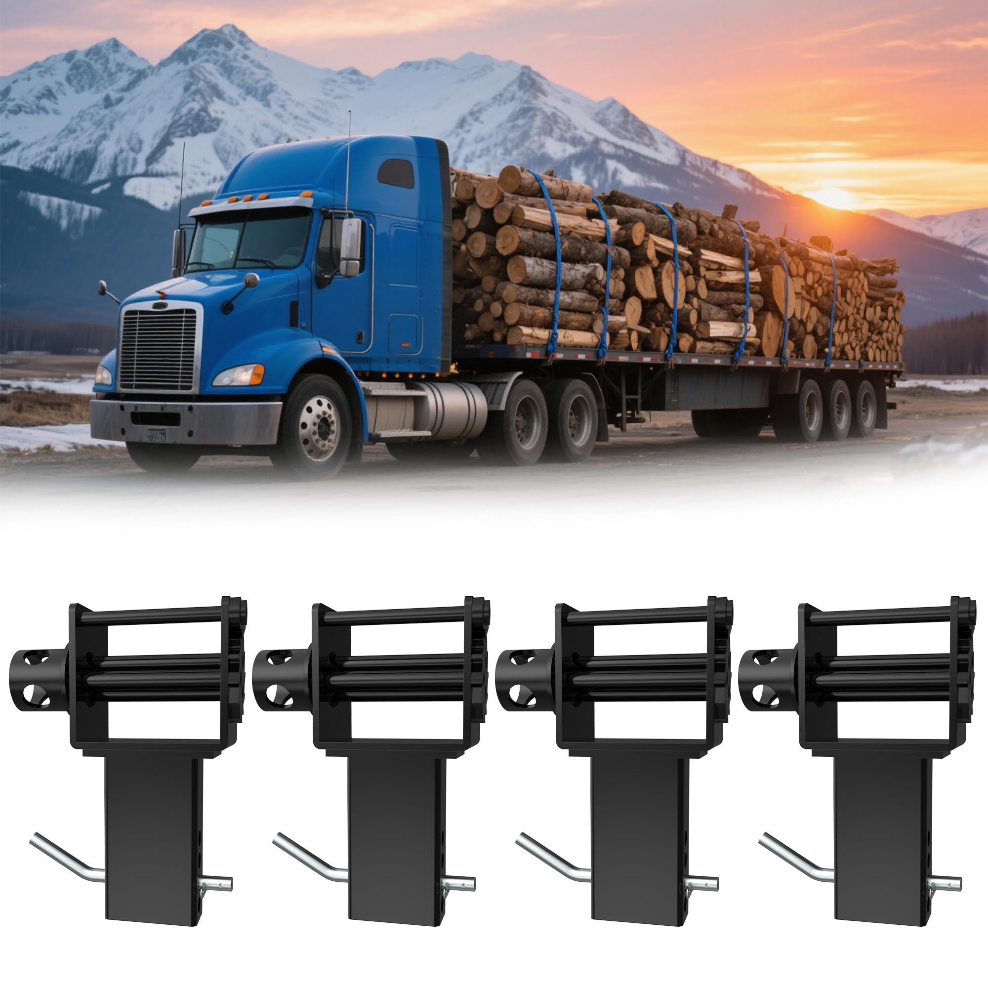 Garvee Trailer Stake Pocket Winch Utility Capacity 16200 LBS Flatbeds Trailers Trucks Black Steel