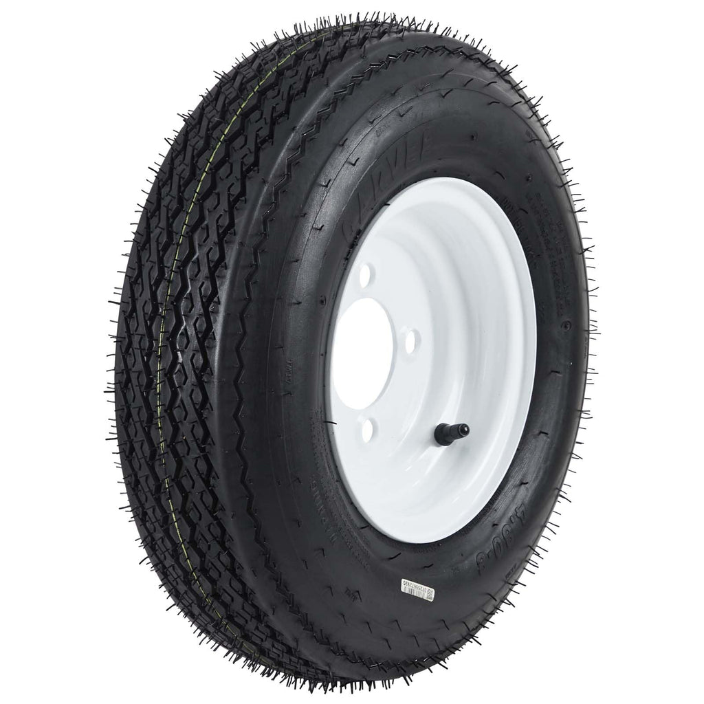 Garvee 4.80-8 Trailer Tire and Wheel Assembly, Heavy-Duty Load Range C 6PR, 8 Inch White Modular Wheel for Utility Boat Camper Trailers, Set of 2