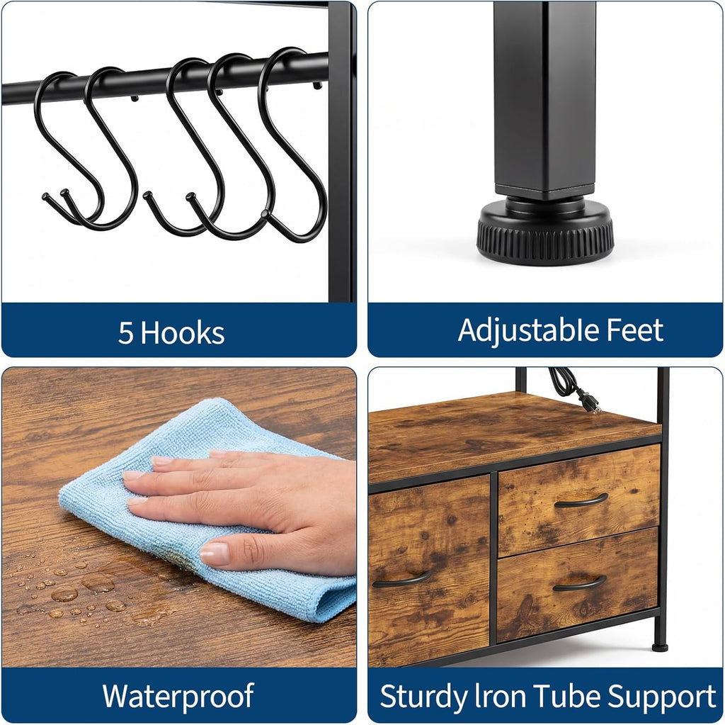 Garvee Fish Tank Stand, Metal Double Aquarium Stand with Cabinet, Heavy Duty Reptile Terrarium Stand