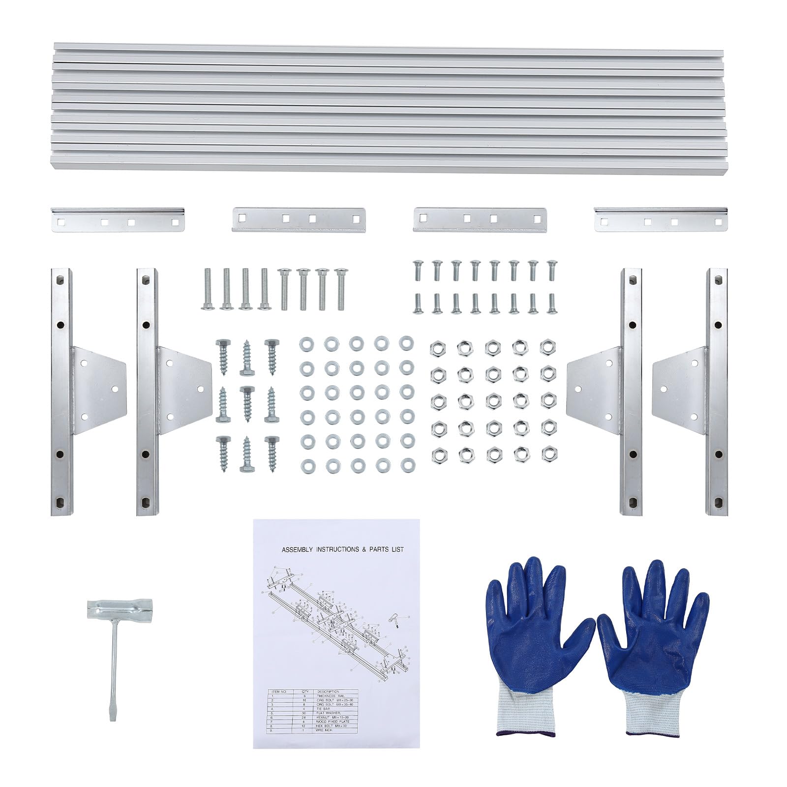 Garvee 9FT Rail Mill Guide System 3 Crossbar Kits Work with Chainsaw Mill, Aluminum Adjustable Saw Milling Rails System for Builders and Woodworkers