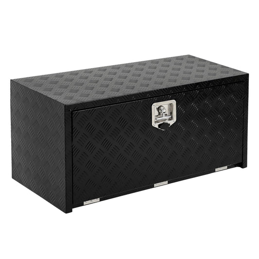 Garvee 30"X18" Heavy Duty Aluminum Underbody Tool Box, Waterproof Square Storage Chest for Pickup Truck Bed, RV Trailer, Black