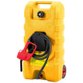 Garvee Upgraded 16 Gallon Gas Tank, Heavy-Duty Fuel Can with Manual Transfer Pump, 10FT Hose, and Casters, Leak-Proof Portable Gas Container for Lawn Mowers, Tractors, Boats, and Snow Blowers, Yellow