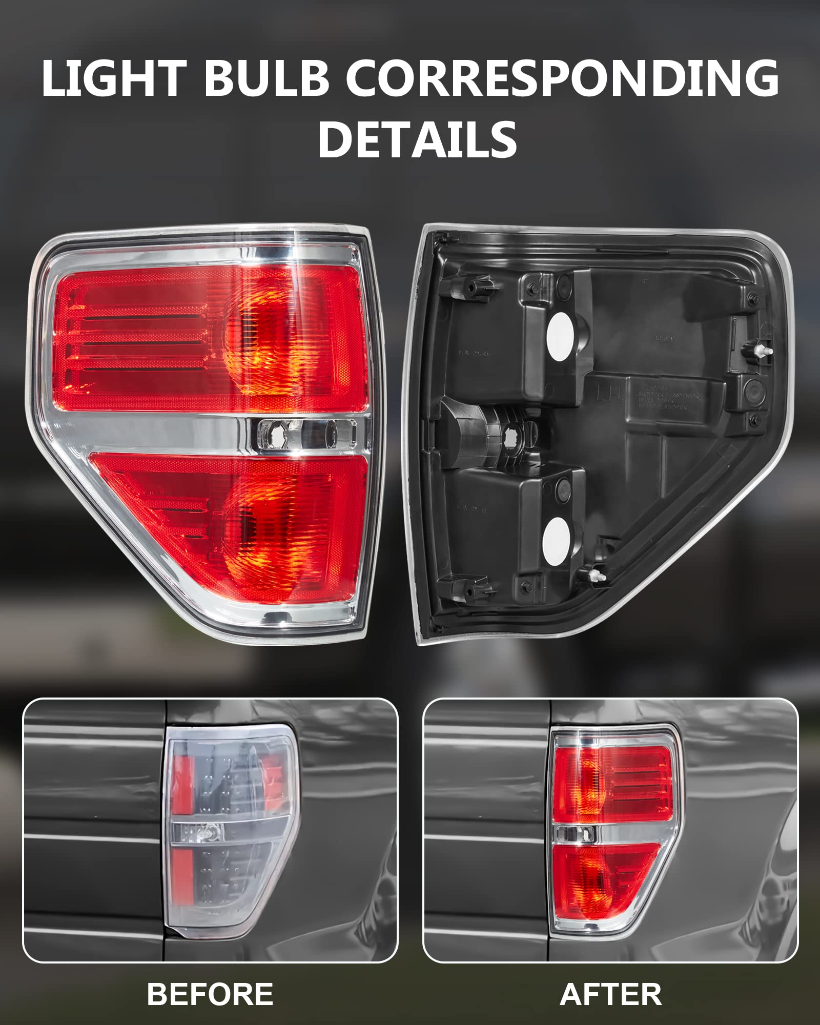 Garvee 09-14 Ford F-150 Tail Lights Assembly - Both Sides