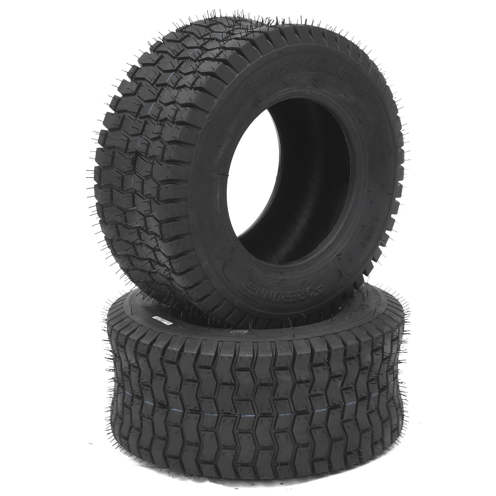 Garvee Lawn Mower Tires Turf Tires 20x8.00-8 4PR for Golf Cart Tires, Garden Tractor Riding Mower Tubeless Set of 2 - 16x6.50-8-4PR TL LG01