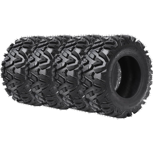 Garvee Set of 4 ATV UTV All-Terrain Tires 23x8x11 & 24x9x11 6PR Radial Construction for 11 Inch Rims Black