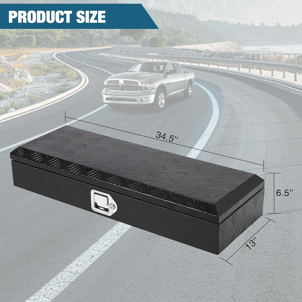 Garvee Truck Bed Toolbox Heavy Duty Aluminum Lockable Storage for Pickup Beds, RVs & Trailers, Waterproof, Secure Organizer with Side Handles & Gas Strut Lid