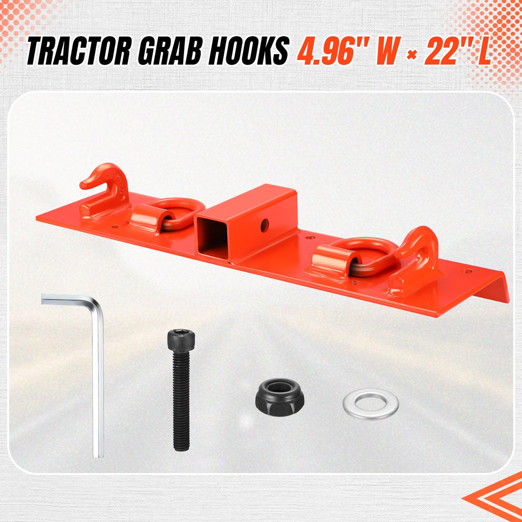Garvee Tractor Grab Hooks Heavy Duty Bolt On Compact Tractor Bucket Hooks 2" Receiver Compatible with John Deere 1025R 2320 2520 2720 2025R 2032R 2038R 3032E 4010 4100 4110 4115 (4100Z)