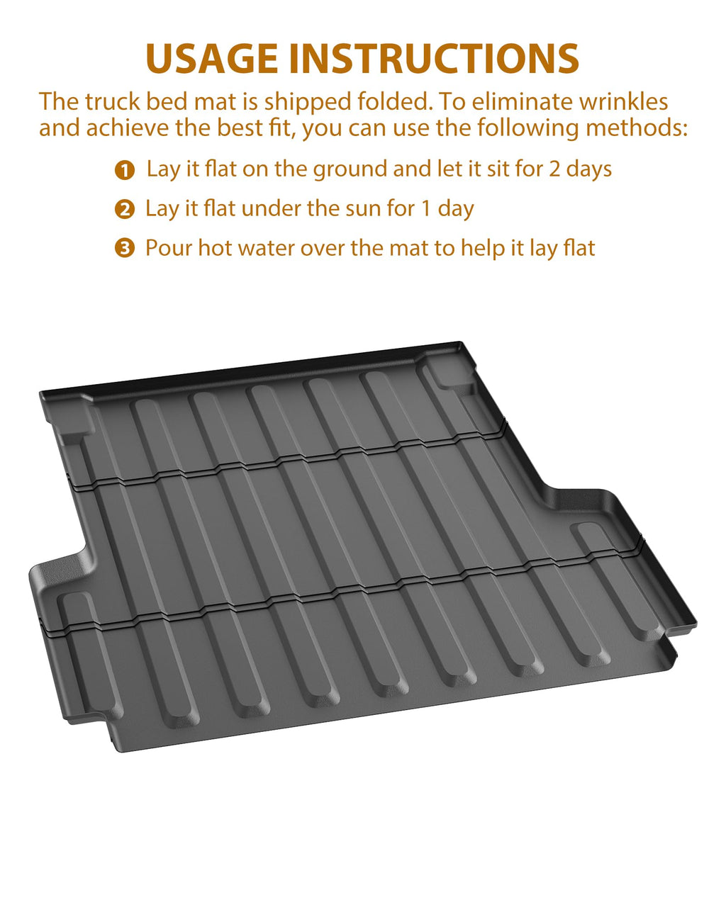 Garvee Truck Bed Mat Custom Fit TPE All Weather Pickup Truck Bed Liner Accessories for 2007-2018 Chevy Silverado GMC Sierra 1500 5.7 FT Black