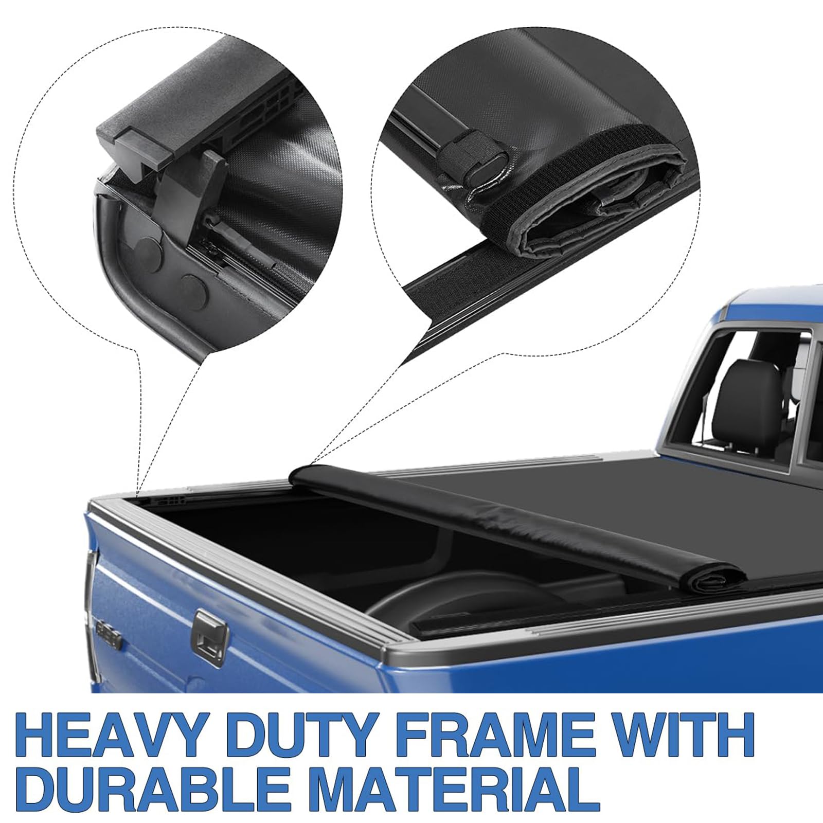 Garvee T3 Soft Tri-Fold Truck Bed Tonneau Cover for 2015-2023 Ford F150 (Incl. Lightning) , Fits 6.5' / 78" Fleetside Bed, Waterproof, Durable, Easy Install, Black