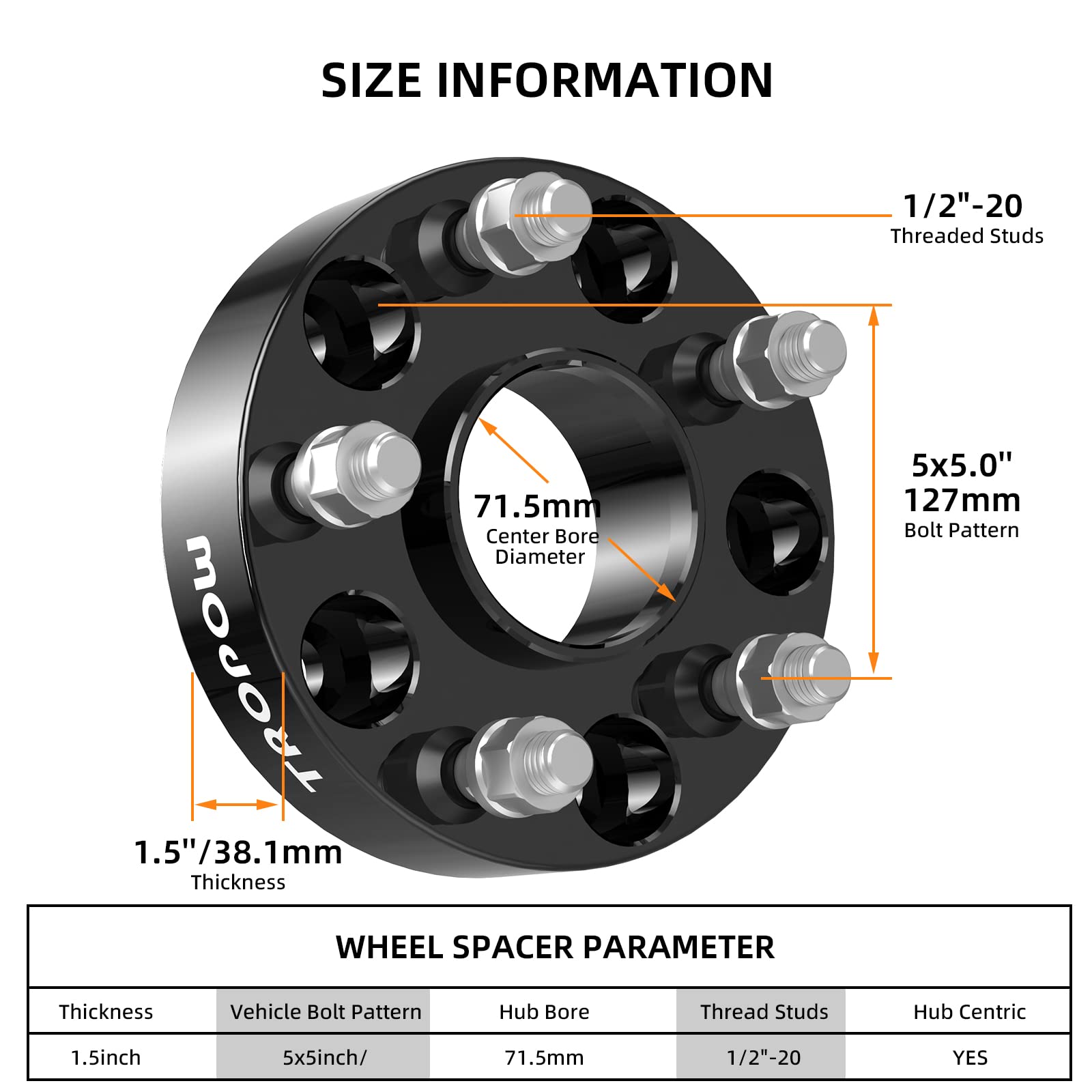 Garvee 2 Inch 5x5 Hubcentric Wheel Spacers for Wrangler 2007-2017