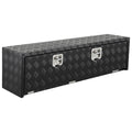 Garvee 48"X18" Heavy Duty Aluminum Tool Underbody Box, Waterproof Truck Storage Organizer Chest for Pick Up Truck Bed, RV Trailer, Black