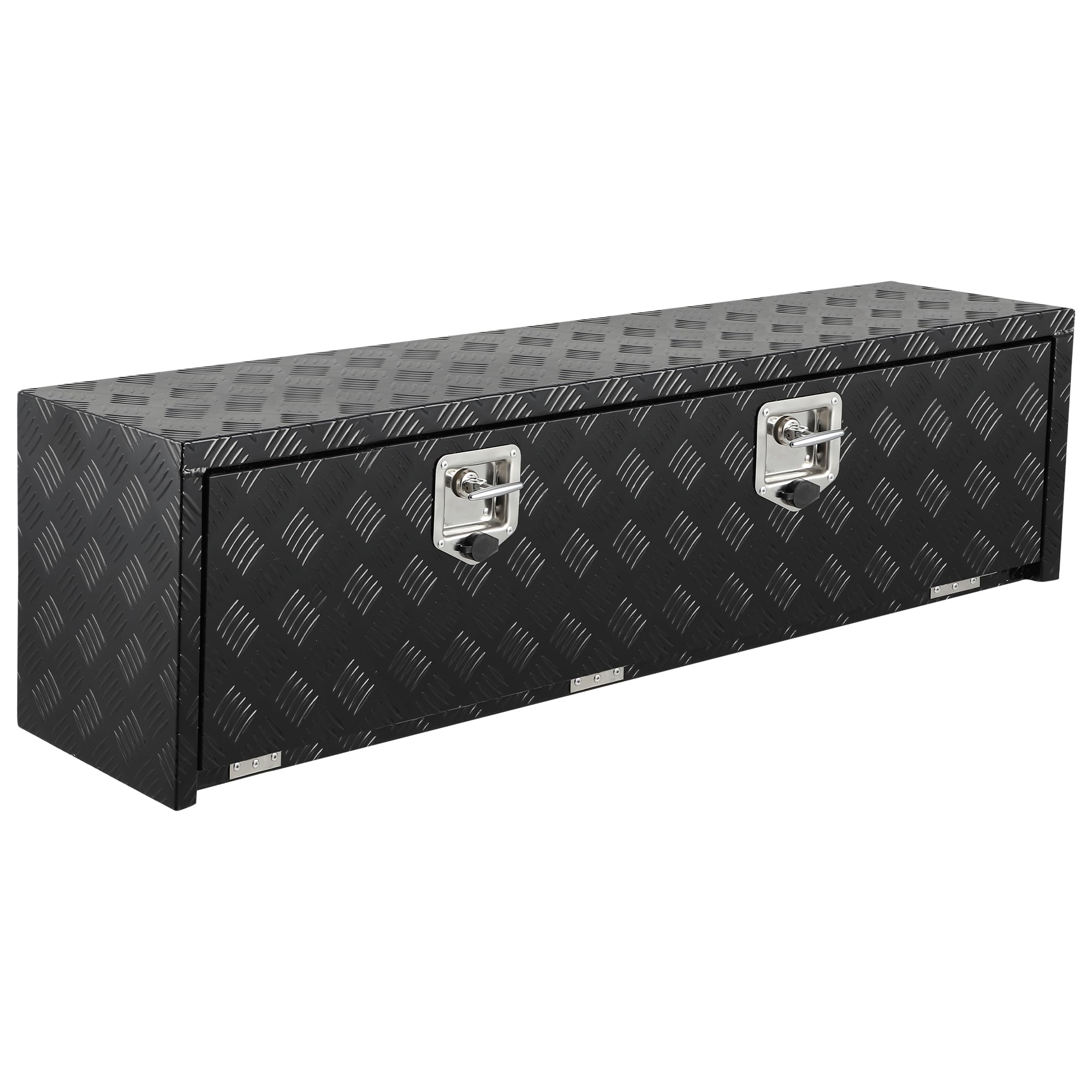 Garvee 48"X18" Heavy Duty Aluminum Tool Underbody Box, Waterproof Truck Storage Organizer Chest for Pick Up Truck Bed, RV Trailer, Black