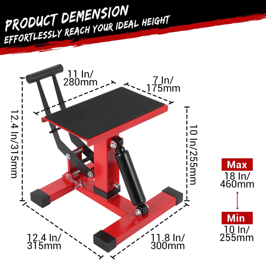 Garvee Dirt Bike Lift Stand, 440 lbs Capacity Motorcycle Jack Lift Stand Hydraulic Lift Operation, Adjustable Height Hoist Table,Quick Lift for Dirt Bike Repair&Maintenance, Dirt Bike Accessories