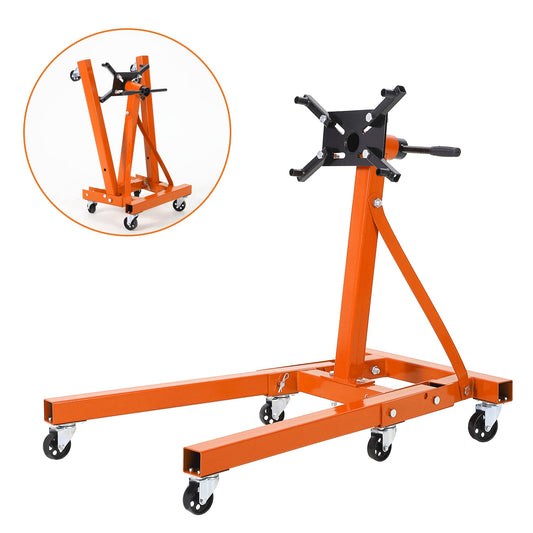 Garvee Engine Stand 2000 LBS Rotating Motor Stand with 360-Degree Head, Adjustable Arms, Casters for Vehicle Maintenance, Auto Repair, Steel Black