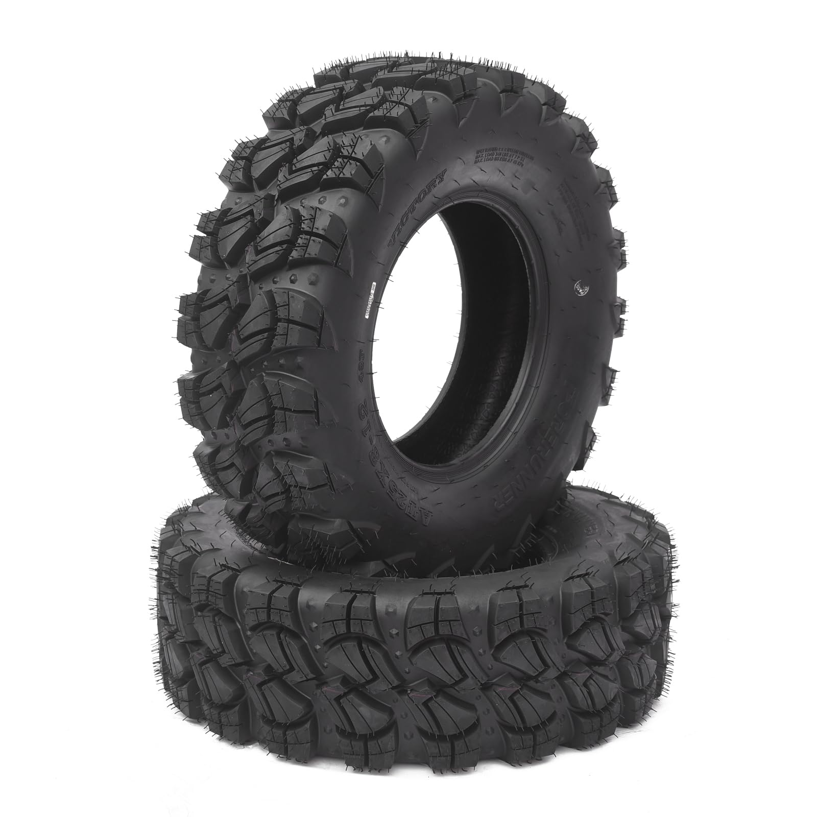 Garvee Set of 2 ATV Trail Tires 6PR Knobby Sport Tires, Tubeless - AT25x8-12-6PR TL VICTORY