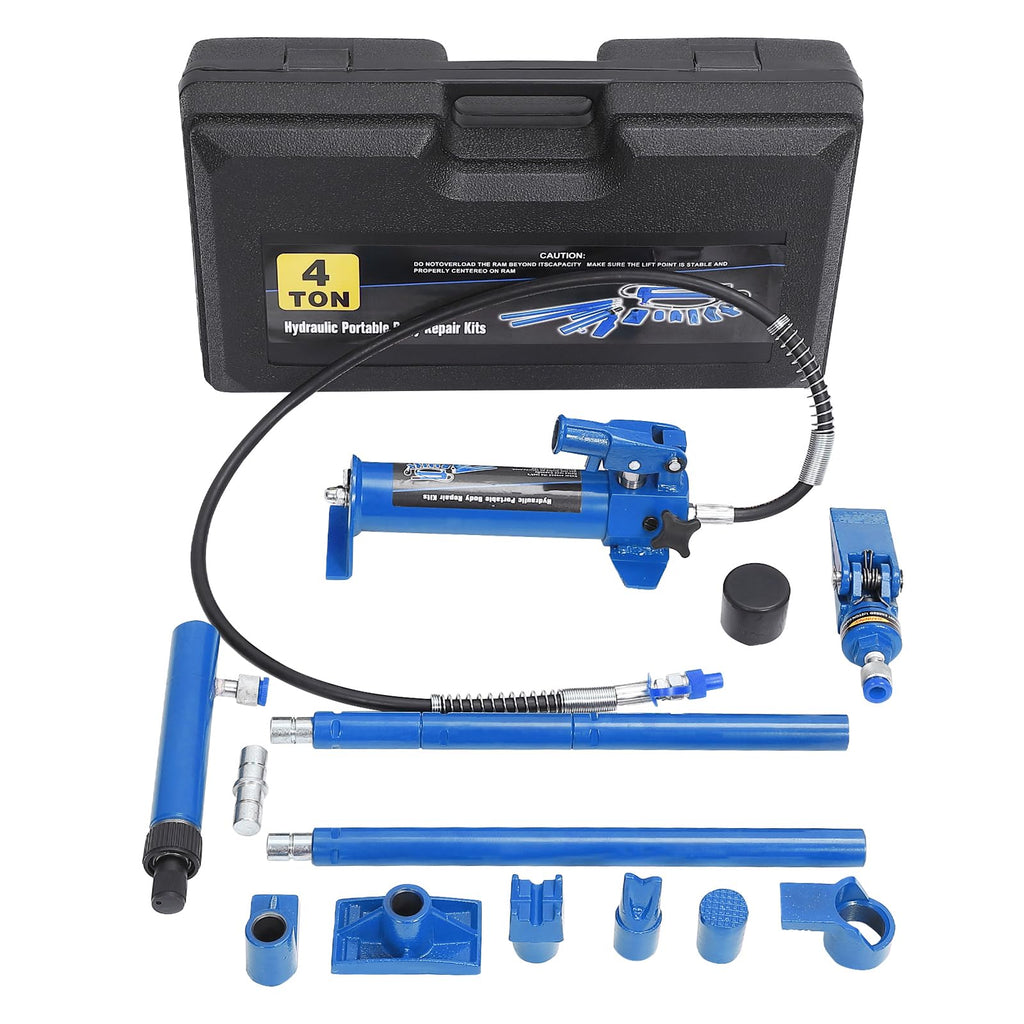 Garvee 4 Ton Hydraulic Jack & Porta Power Kit with 4.6 ft Oil Hose for Automotive, Garage, Farm, Heavy Equipment, Mechanics - Durable, Portable, Heavy Duty