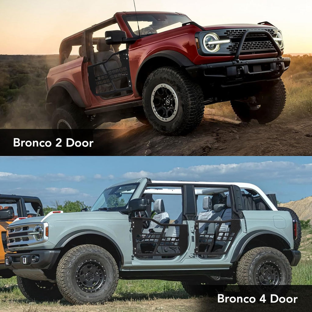 Garvee Off-Road Safari Tubular Doors Compatible with Jeep Wrangler JK 2007-2018 (4-Door Only) - Set of 4 Half Tube Doors for Offroad Trail Adventure (Not Include Mirrors)