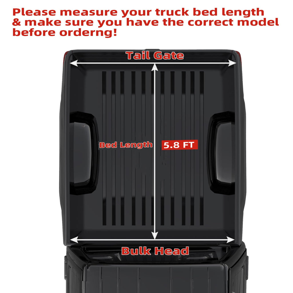 Garvee Soft Roll-Up Tonneau Cover for Compatible with 2019-2024 Chevrolet Silverado/GMC Sierra 1500 5.8 Ft Truck Bed