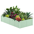 Garvee 8' X 4' X 2' Galvanized Raised Garden Bed, Outdoor Rectangular Metal Planter for Vegetables, Flowers & Herbs, Green