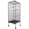 Garvee Steel Bird Cage With Rolling Stand Plastic Feeder PP Slide-out Tray Large Flight Cage For Parrots Parakeets Cockatiels Pigeons Lovebirds Antique Gray