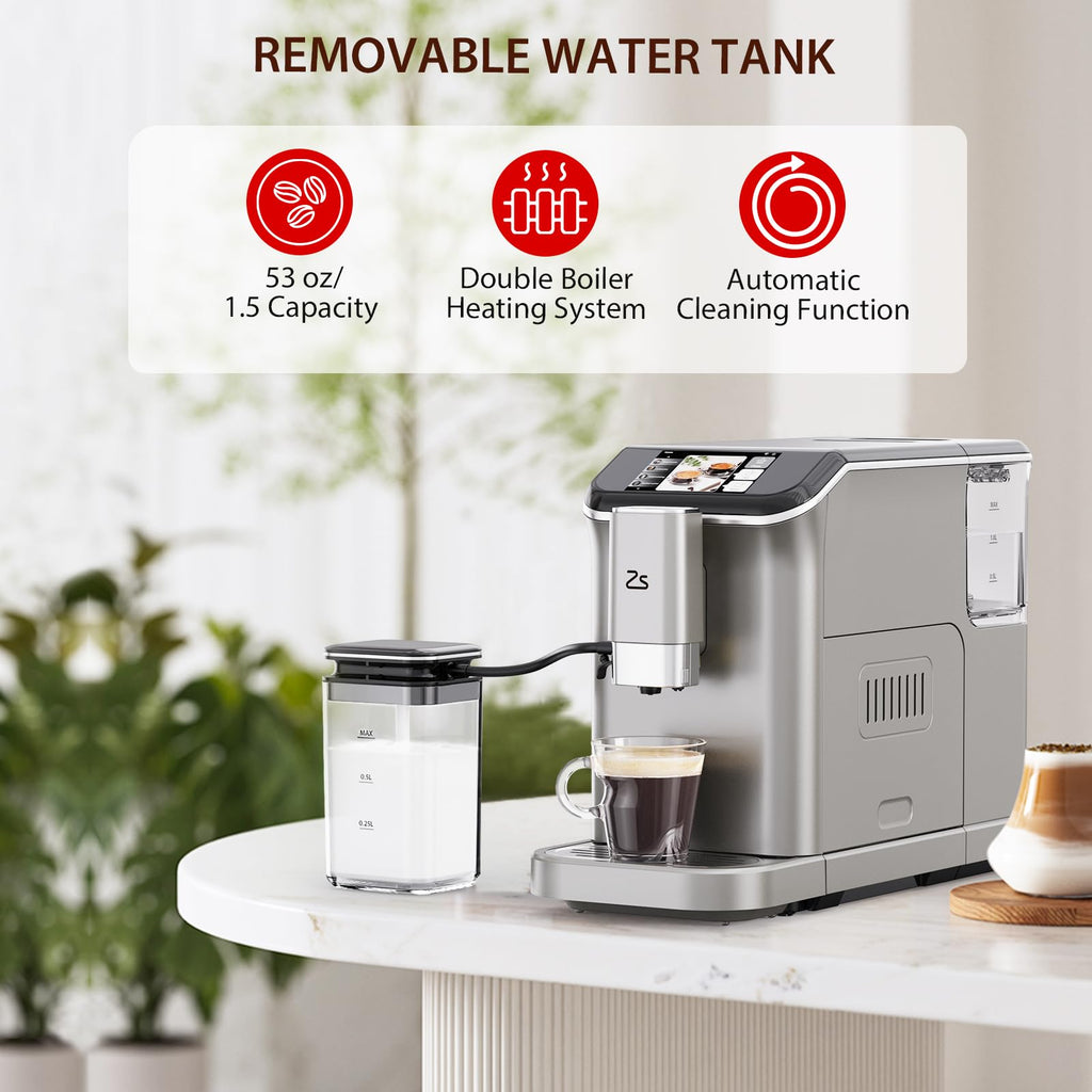 Garvee Fully Automatic Espresso Machine 20 Bar, 1350W Espresso and Cappuccino Machine with Automatic Milk Frother, Gift for Coffee Lover