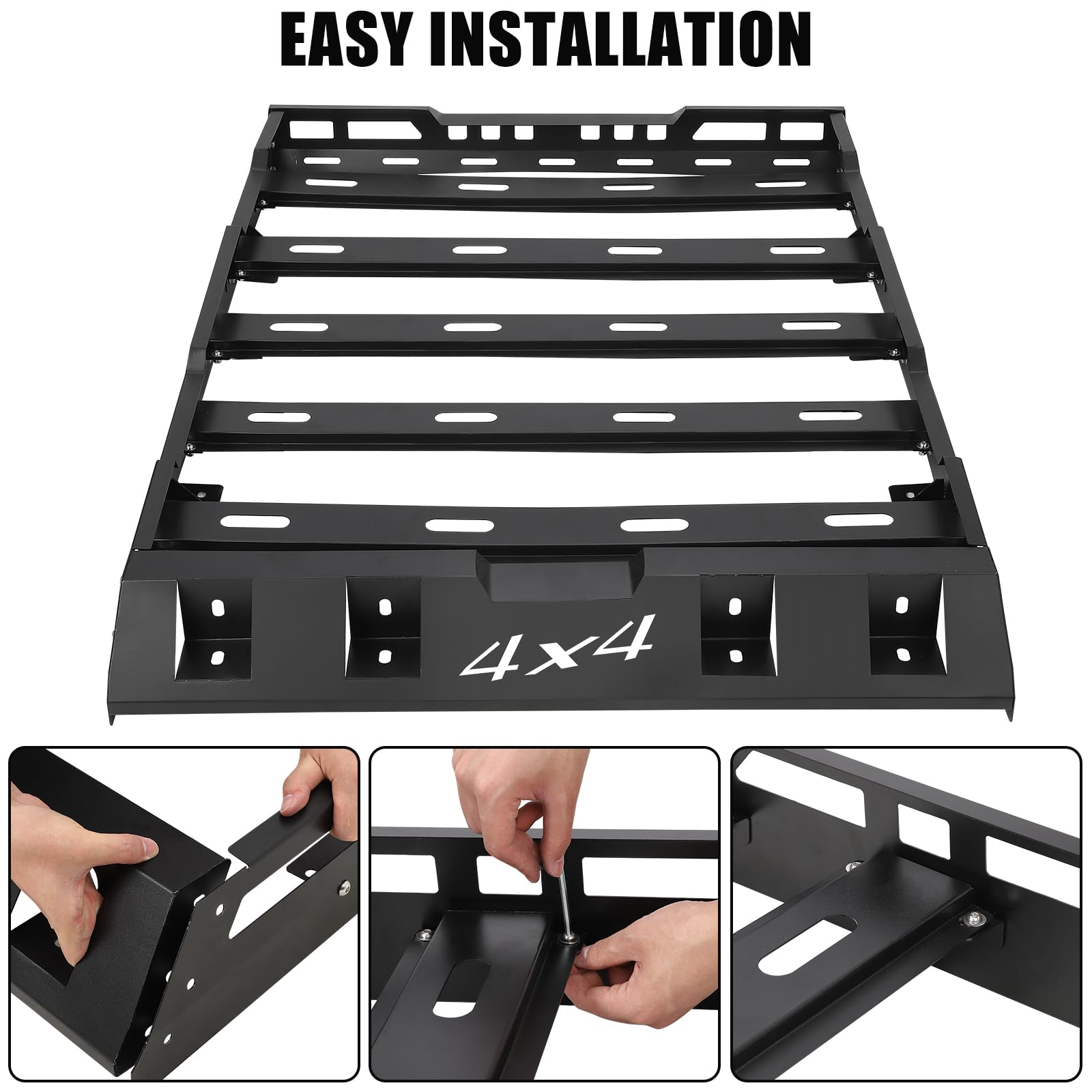 Garvee Roof Rack Basket Heavy Duty 220Lbs Capacity Anti-Rust Coating SUV Truck Cars