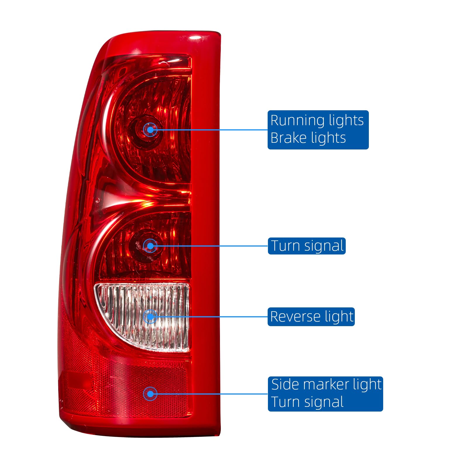 Garvee 03-06 Silverado 1500/2500HD Ruby Red Driver Side Tail Light