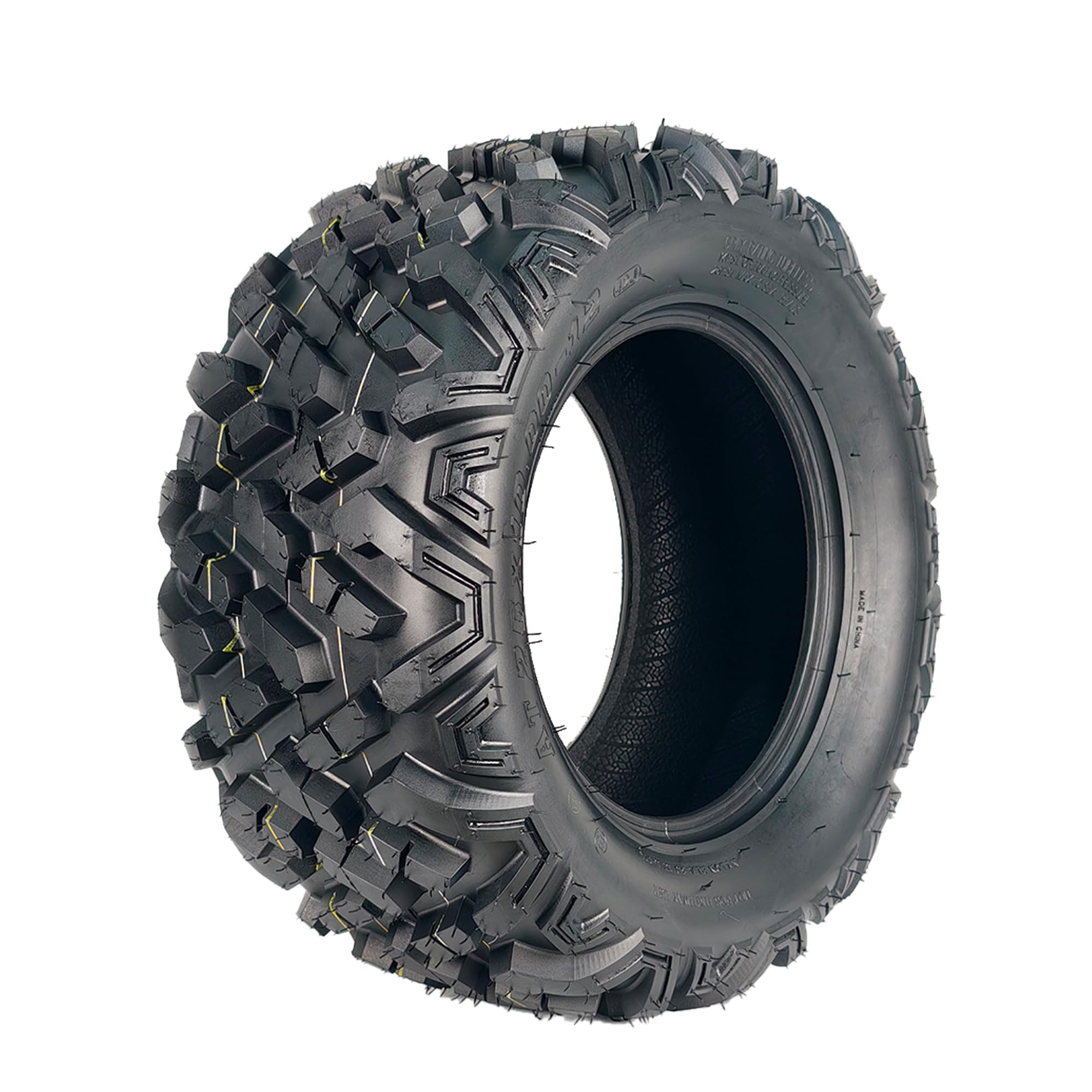 Garvee Set of 2 25x10-12 6PR ATV UTV Tires, All Terrain, Tubeless, Heavy-Duty for Mud, Trail, Sand, Gravel & Street, Black