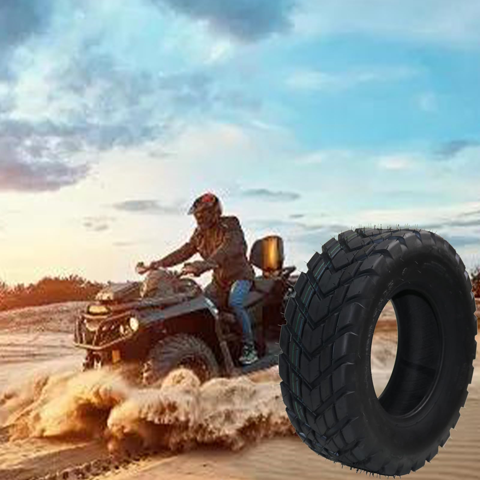Garvee 2 Pack 22x10-10 ATV Tires, 4 PR All-Terrain Tires, Tubeless for Off-Road Trail Sand Mud, Durable Black