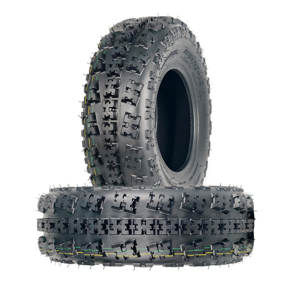 Garvee 22X7-10 ATV Tires 6 PR Tubeless Sport Front UTV Tires for Off-Road Adventures 22x7x10 Size Black Set of 2
