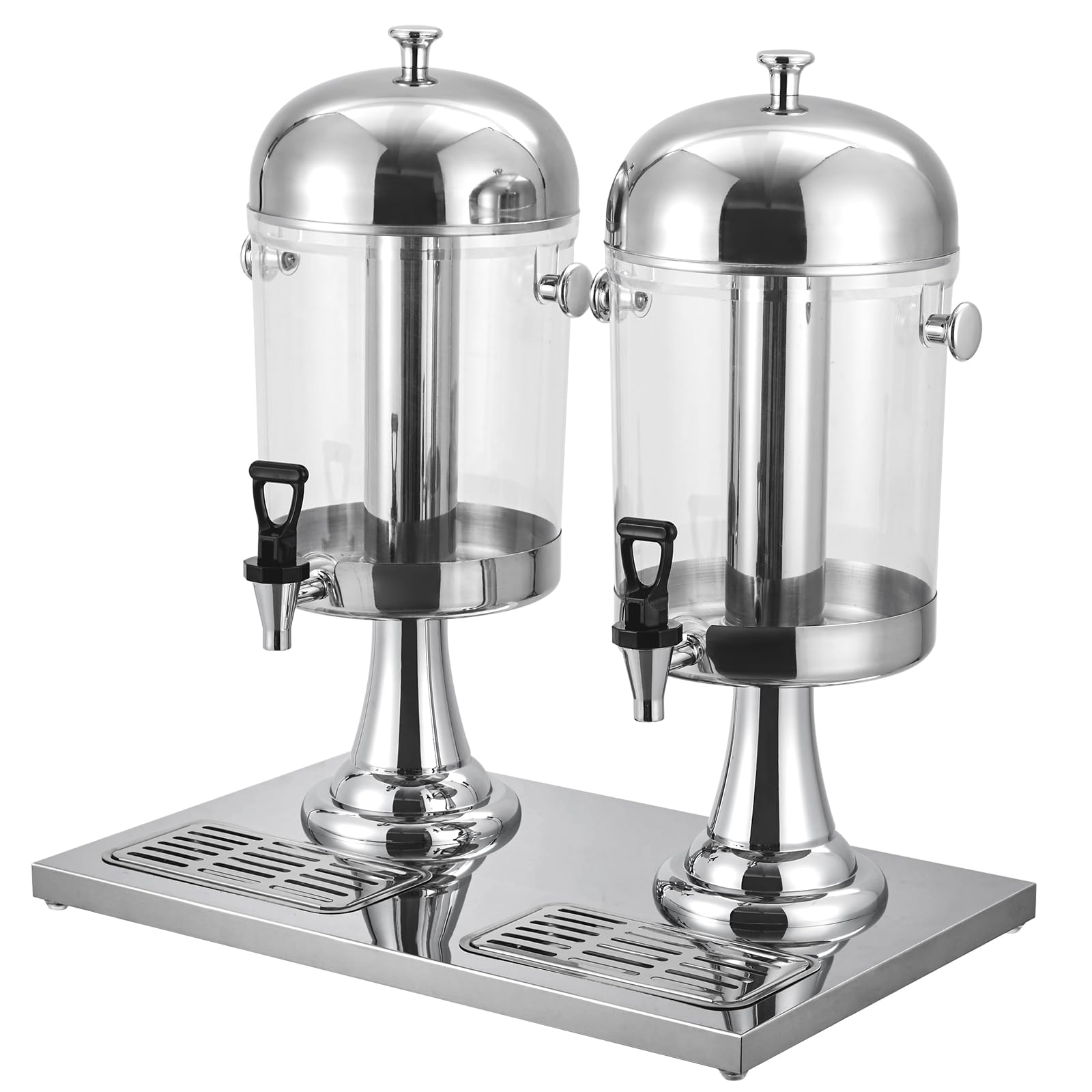 Garvee Beverage Dispenser With Stand, Drink Dispenser for Party, Stainless Steel Water Jar Dispenser with Ice Container, Spigot, Drink Jar Jug For Home Parties, Clear Acrylic, 4.2 Gal/16L