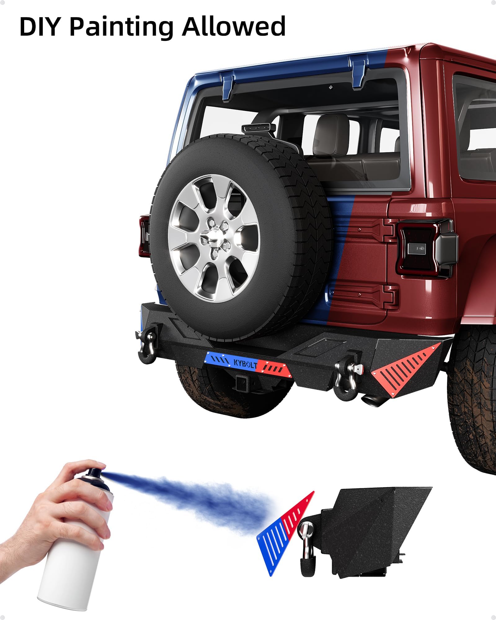 Garvee Front & Rear Bumper for 2018-2023 Jeep Wrangler JL/Unlimited JLU, Heavy-Duty Steel, Easy Install, Off-road Ready
